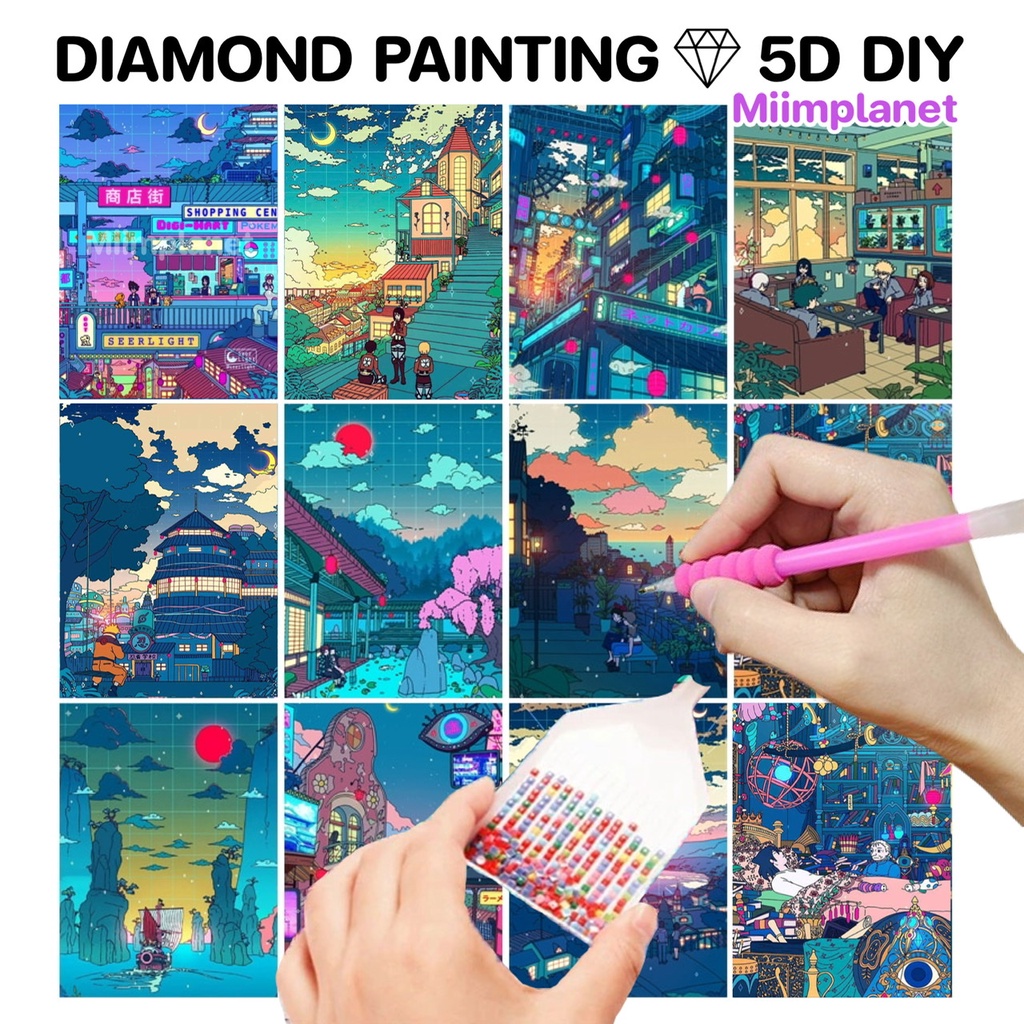 (พร้อมส่ง ) ภาพปักเพชรคริสตัล 30x40cm 5D DIY Diamond Painting ภาพวาด ครอสติสคริสตัล Landscape Anime อนิเมะ ตกแต่งบ้าน