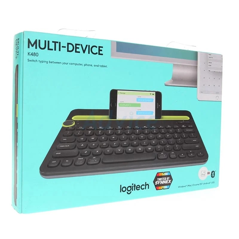 SALE!! Logitech K480 Multi-Device Bluetooth Keyboard แป้นภาษาไทย/อังกฤษ ของแท้ คีย์บอร์ด ไร้สาย (Black)