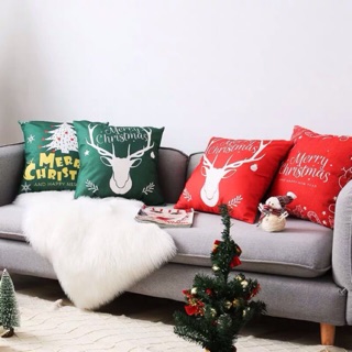 หมอนอิง คริสมาสต์Christmas สีเขียว แดง ของแต่งบ้าน แต่งห้อง แต่งคอนโด