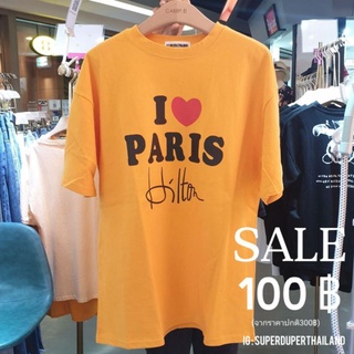 SALE  100฿ I❤PARIS😚ผ้าคอตตอลหนานุ่ม~ อก44" superduperthailand