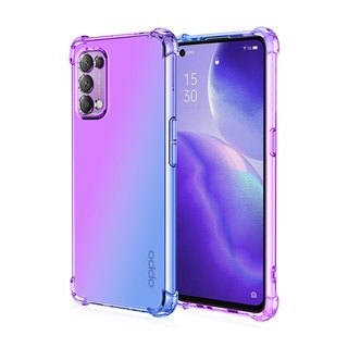 เคสโทรศัพท์มือถือ TPU ไล่โทนสี กันกระแทก สําหรับ OPPO Reno5 Pro 5G Reno5 F Reno6 Z 5G Reno 7 Z Reno 7 Pro 5G