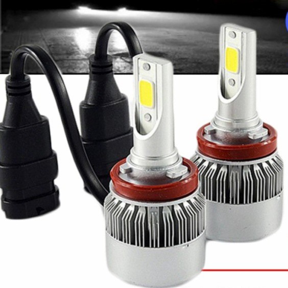 Best saller ไฟหน้า Led ขั้ว H11 Cob 36w C6 แสงสีขาว SUPER BRIGHT 6000 K 1 คู่ อะไหร่รถ มอไซด์ ชิ้นส่วนมอไซด์ โลโก้รถ logoรถ คันสตาร์ทเดิม สายเร่งชุด อุปกรณ์แต่งรถ