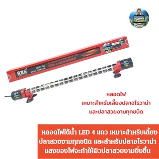 หลอดไฟใต้น้ำT10 LED4แถวเหมาะสำหรับเลี้ยงปลาอโรวาน่าและ ปลาสวยงามทุกชนิด (สีแดง น้ำไม่แดง) สอบถามก่อนสั่งซื้อ