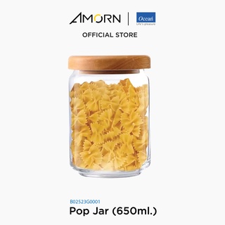 AMORN - (Ocean) B02523G0001 Pop jar glass lid  -ขวดโหลป๊อปจา ขวดโหลป๊อปจากลาส ขวดโอเชี่ยนกลาส jar 650 ml.