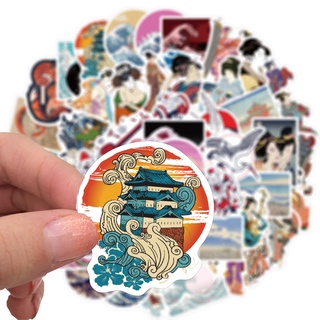 💥พร้อมส่ง💥JAPAN 浮世絵／うきよえUkiyo-e  สติกเกอร์  sticker 50 ชิ้น  สเก็ตบอร์ด DIY