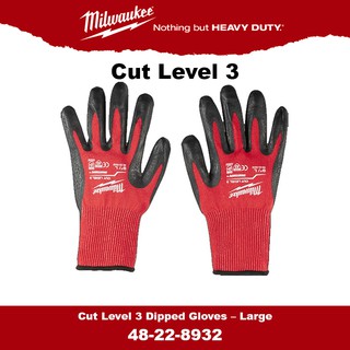 Milwaukee 48-22-8932 Cut Level 3 Dipped Gloves – Large ถุงมือกันปาด