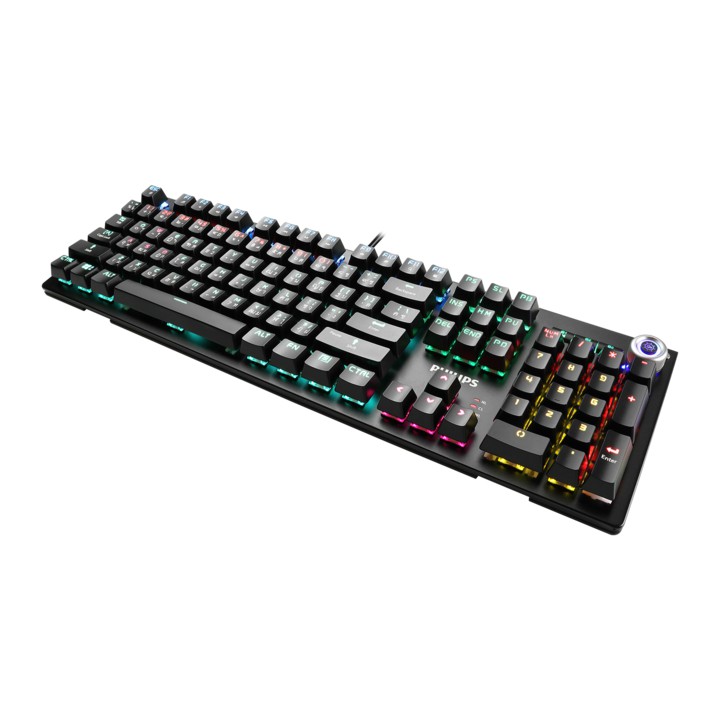 คีย์บอร์ดเกมส์🔘🔴🔲🔳▪️2021 📣รุ่นใหม่ PHILIPS SPK8601 RED SWITCH RGB PROFESSIONAL MECHANICAL GAMING KEY