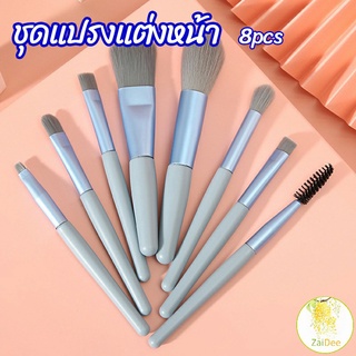 ชุดแปรงแต่งหน้า 8  ชิ้น แปรงคิ้ว ปัดแก้ม makeup brush set