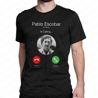 *ส่งจากไทย* Pablo Escobar โทรหาผู้ชายเสื้อยืด El Patron ตลกโทรศัพท์เสื้อฝ้าย O คอเสื้อยืดประเดิมฤดูร้อน