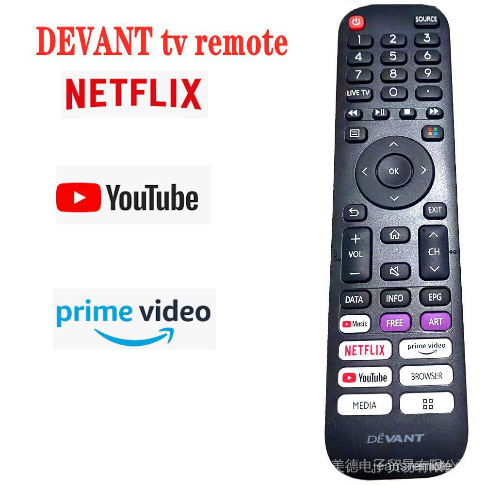 DEVANT 55UHD202 LCD TV Player TV รีโมทคอนโทรลวิดีโอหลักประมาณเครือข่าย YouTube Flying
