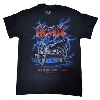 HH เสื้อยืดวง ACDC (For THOSE ABOUT TO ROCK ) Official License 2018 เสื้อยืดผ้าฝ้าย