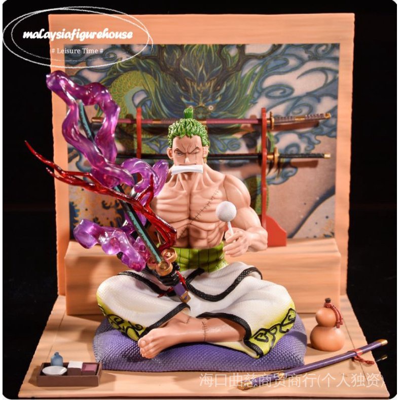 BIG OFFER25CM ONE PIECE RORONOA ZORO SIT POSITION COUNTRY WANO COPY ...