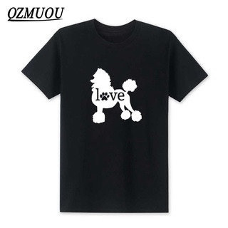 เสื้อยืดลําลอง แขนสั้น พิมพ์ลายตัวอักษร poodle love dog แฟชั่นฤดูร้อน สําหรับผู้ชาย ไซซ์ XS-XXLS-5XL