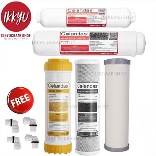 ชุดไส้กรองColandas  Ceramic อ้วน 5 ขั้นตอน ฟรีข้องอ 4 ชิ้น