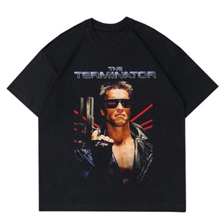 เสื้อยืดสีขาวเสื้อยืด พิมพ์ลายภาพยนตร์ Theminator 1984 VINTAGE ARNOLD | เสื้อยืด พิมพ์ลาย SCI-FI สไตล์คลาสสิก | เสื้อผ้า