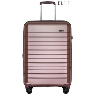 ELLE Travel Uniform Collection. 100% Polycarbonate PC, 24" Medium Luggage, Aluminum Trolley, 360 Spinner, Expandable