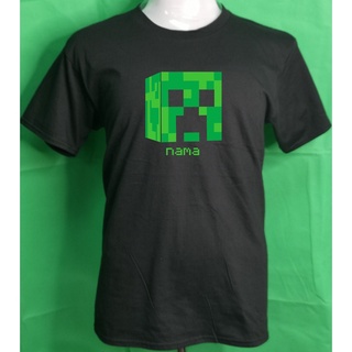 Minecraft เสื้อยืดลําลอง ผ้าฝ้าย 100% แขนสั้น คอกลม พิมพ์ลาย lelaki สีดํา พลัสไซซ์ ไซซ์ XS-3XL สําหรับเด็ก และผู้ใหญ่ ขอ