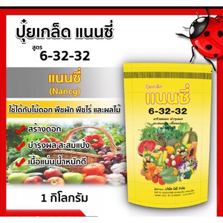 ปุ๋ยแนนซี่ 6-32-32 ปุ๋ยเกล็ด แนนซี่ เร่งดอก เร่งหัว เพิ่มสี-ขนาด และความหวาน บรรจุ 1 กิโลกรัม