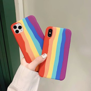 พร้อมส่งทันที !!! Case OPPO A9 2020 รุ่นออฟโป้ งานกำมะหยี่สายรุ้ง เคสสายรุ้งไล่โทนสีนิ่ม oppo a9 2020 ส่งจากไทย