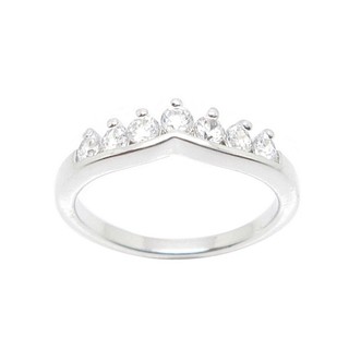 แหวนผู้หญิง แหวนผู้หญิงมินิมอล แหวนแถว ประดับเพชร เพชร cz แท้  ชุบทองคำขาว