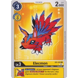 การ์ด Digimon - TCG - Elecmon / EX1-0923