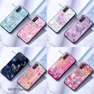 Vivo V15 V17 Pro V19 เคสมือถือแบบซิลิโคน สำหรับ ผีเสื้อเพชร