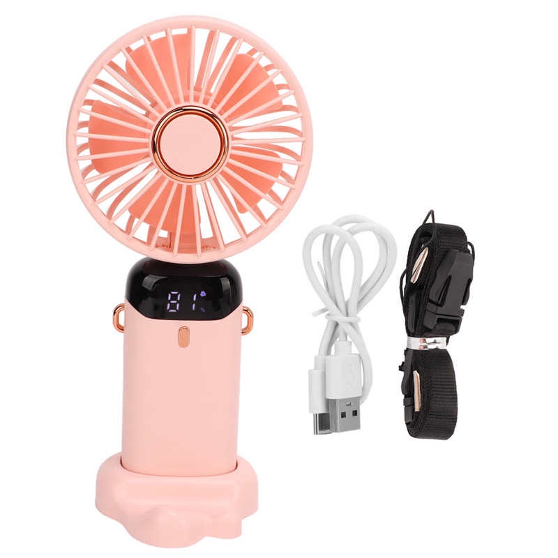 Travel Fan LED Battery Indicator 5 Speed Mode Neck Fan for Travel