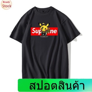 เสื้อยืดลำลอง [มีสินค้า] [ค่ส่งฟร] ｛Cod｝เสื้อยืดผู้ชายผ้าฝ้าย 100% เสื้อผ้าผู้ชายขนาดใหญ่ผู้ชายหลวมแฟชั่นลายการ์ตูน Sup