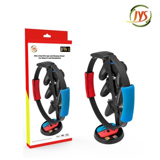 【Ready Stock】JYS Switch Stand,Table Stand for Nintendo Switch Ring-fit Adventure Compatible Hold Up 3 Controllers,1 Headset or Ring-Con and Store Game Card/Leg Strap or Joy-cons