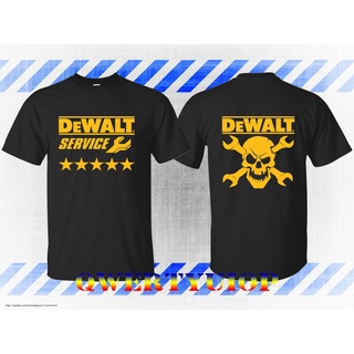 Dewalt Service DeWalt เสื้อคอกลม แขนสั้น ผ้าฝ้าย พิมพ์ลายโลโก้หัวกะโหลก สําหรับผู้ชาย