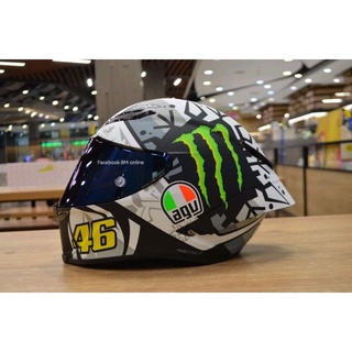 หมวกกันน็อคเต็มใบสีขาวลาย monster รอสซี่ 46 MotoGP หมวกกันน็อคเต็มใบหมวกกันน็อคสวยๆสำหรับผู้ชายผู้หญิง