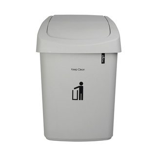 ถังขยะฝาสวิงเหลี่ยมพลาสติก DKW HH-208P สีเทา ขนาด 9 ลิตร  ถังขยะ  Plastic Square Swing Bin DKW HH-208P Gray Size 9 Liter