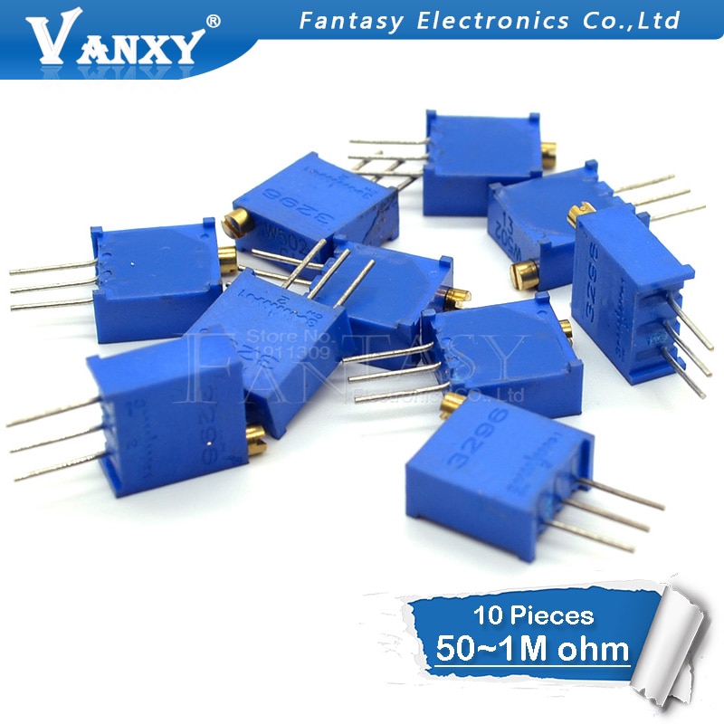 10pcs 3296W 3296 50 100 200 500 โอห์ม 1K 2K 5K 10K 20K 50K 100K 200K 500K 1M โอห์ม 103 100R 200R 500