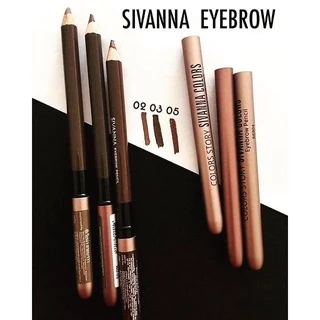 ( 12 ชิ้น ) SIVANNA COLOR STORY EYEBROW PENCIL ซิเวนน่า ดินสอเขียนคิ้ว พร้อมแปรง #ES004