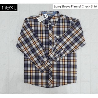 Long Sleeve Flannel Check Shirt แบรนด์ Next แท้ พร้อมส่ง