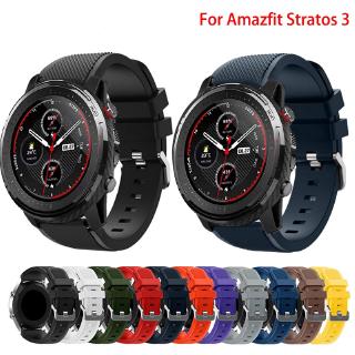 สายนาฬิกาข้อมือซิลิโคน 22 มมสําหรับ huami amazfit stratos 3/2/2s pace