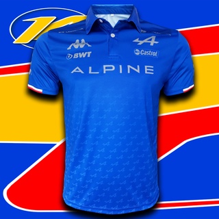 เสื้อโปโล ฟอร์มูลาวัน ทีม ALPINE F1 TEAM เสื้อทีม อัลไพน์ ฟอร์มูลาวัน ทีม รุ่น Fernando Alonso #FM0051 ไซส์S-5XL