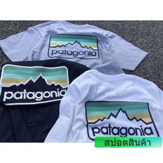 แฟชั่นยูนิเซ็กซ์✼○เสื้อยืดแขนสั้น Patagoniat พิมพ์ลายแฟชั่นผู้ชาย