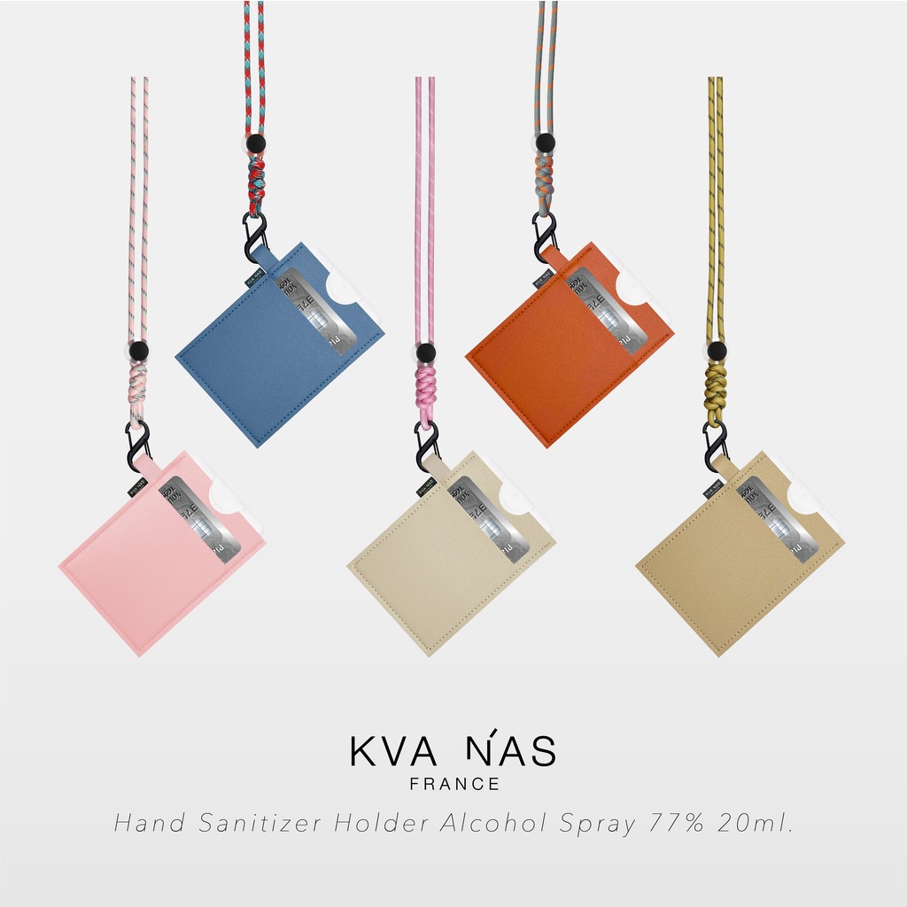 Hand Sanitizer Holder เคสใส่แอลกอฮอล์ 20 ml. และใส่บัตรสำหรับคล้องคอ โทนพาสเทล มีสายคล้องให้เลือกเยอะ ปรับความยาวสายได้