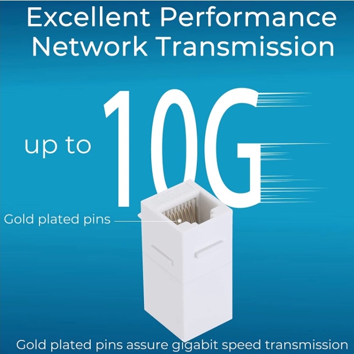 หัวต่อ RJ45 CAT6 เมีย-เมีย 5 หัว  5PCs RJ45 Connector Keystone Jack Cat6 Extension Coupler Ethernet Network LAN Adapter