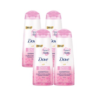 ว๊าว🍟 โดฟ แชมพู ไมเซล่า ดีท็อกซ์ นอริชเม้นท์ สีชมพู ขนาด 140 มล. แพ็ค 4 ขวด Dove Shampoo Detox Nourish 140 ml x 4