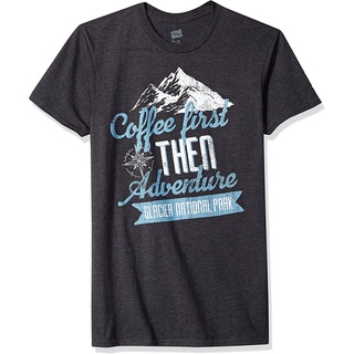 เสื้อยืด พิมพ์ลายกราฟฟิค Hanes National Parks Slate Heather Coffee Then Adventure สําหรับผู้ชาย