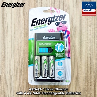 Energizer® Recharge 1 Hour Charger with 4 AA NiMH Rechargeable Batteries เครื่องชาร์จถ่าน แบบ 1 ชั่วโมง พร้อมถ่านชาร์จ