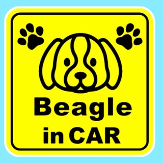 สติกเกอร์ จุ๊บติดกระจก แผ่นแม่เหล็กติดรถยนตร์ สติกเกอร์หมา BEAGLE AD2