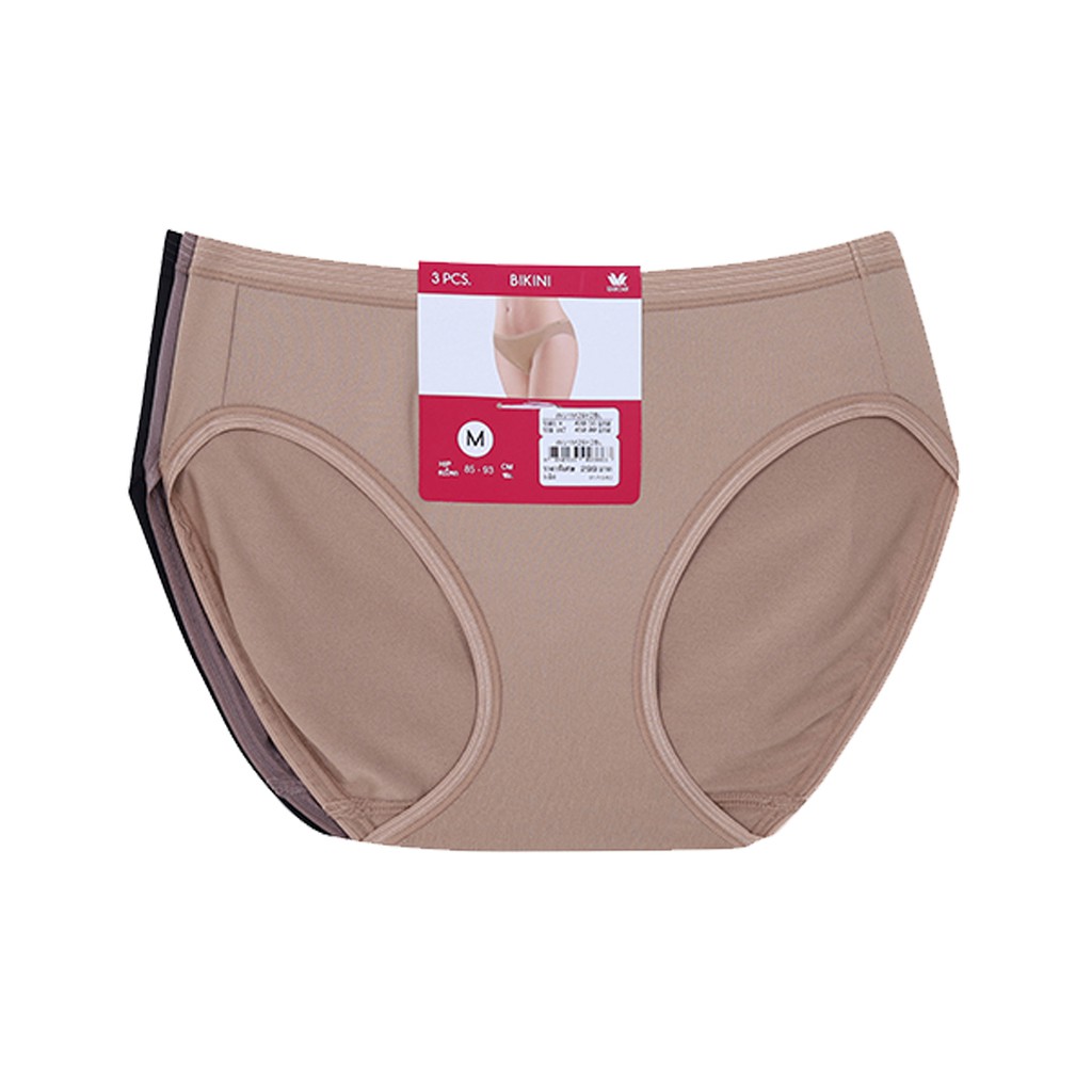 FOLWacoal Bikini Panty pack 3 ชิ้น กางเกงในวาโก้ รุ่น WU1M29/WQ6M29 คละสี (BL)