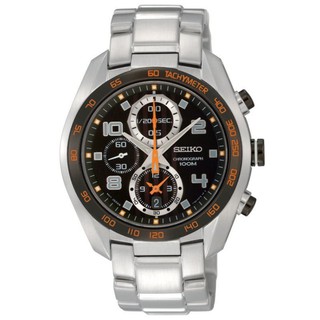 Seiko Criteria Chronograph Sapphire นาฬิกาข้อมือ สีเงิน/ดำสายสแตนเลสรุ่นSNDD37P1