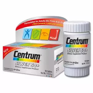 Centrum SILVER 50+ A to Zinc + Beta-Carotene Lutien 90เม็ด