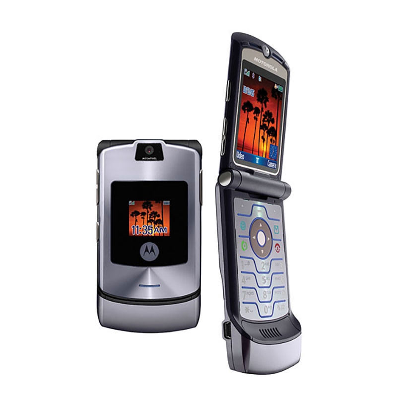 Motorola RAZR V3i ของแท้ 100% โทรศัพท์มือถือ GSM ฝาพับ บลูทูธ รับประกันหนึ่งปี