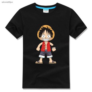 【100% cotton】Anime T-shirtเสื้อยืดอนิเมะↂการ์ตูนอะนิเมะOne P Ieceลูฟี่แขนสั้นเสื้อยืดชายญี่ปุ่นหลวมแนวโน้มสไตล์เกาหลีเสื