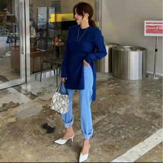 เสื้อไหมพรม 2ชิ้นสไตล์เกาหลี เสื้อตัวในด้าน